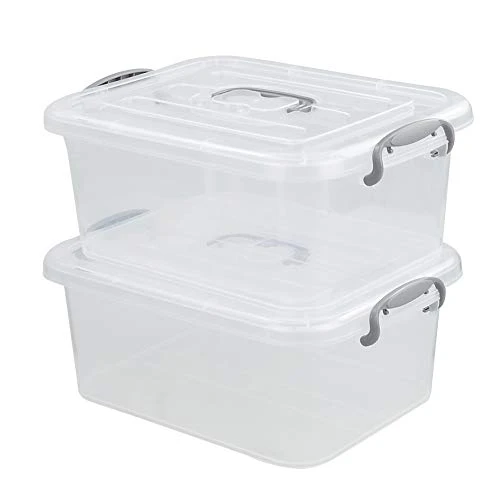 Nesmilers 2 Packs Storage Bin With Lid, 8 Liter Plastic Box Set 1 Nesmilers 2 Packs Storage Bin With Lid, 8 Liter Plastic Box Set