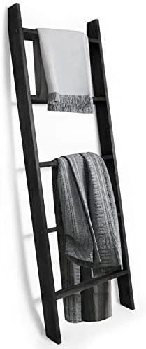 Ilyapa Blanket Ladder For The Living Room - Rustic Decorative Quilt Ladder, White Weathered Wood 9 Ilyapa Blanket Ladder For The Living Room - Rustic Decorative Quilt Ladder, White Weathered Wood - Image 9