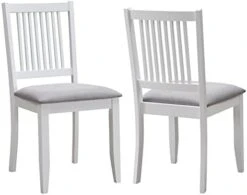Duhome Wooden Dining Chairs Set Of 2, Farmhouse Kitchen Chairs With Backrest Dining Room Chairs Upholstered Seat Side Chairs For Living Room, White -Songmics Furniture Shop 313wGCxEDwL. AC
