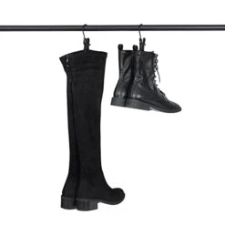 BEWISHOME 30 PCS Boot Hangers For Closet, Laundry Hooks With Clips, Boot Hanging Hold Clip, Clothes Pins, Space Saving Portable Travel Hangers Clip, Jeans, Tall Boots, Towel, Black FYC30B -Songmics Furniture Shop 313wr1SE1dL