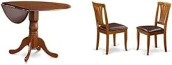 East West Furniture Dining DLT TP Mid Century Modern Table Round Tabletop And 42 X 29.5-Oak Finish & VAC-Oak-C Dining Chairs, Upholstered Seat -Songmics Furniture Shop 31425jp6B L. AC