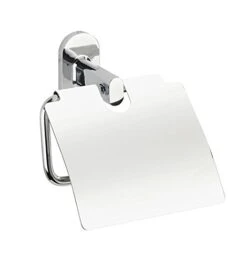 WENKO Toilet Roll Holder Puerto Rico With Lid/-Power-Loc, 6.5 X 13.5 X 14 Cm, Chrome -Songmics Furniture Shop 314Q1KGibFL