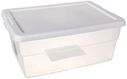 Sterilite 16 Quart Basic Clear Storage Box With White Lid (Pack Of 2)