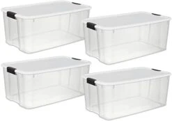 Sterilite 30 Quart Clear Plastic Stackable Storage Container Bin Box Tote With White Latching Lid Organizing Solution For Home & Classroom, 24 Pack 18 Sterilite 30 Quart Clear Plastic Stackable Storage Container Bin Box Tote With White Latching Lid Organizing Solution For Home & Classroom, 24 Pack -Songmics Furniture Shop 314h4ekoySL. AC