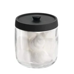 MDesign Small Apothecary Organizer Canister Jars - Glass Containers With Plastic Lid For Bathroom, Organization Holder For Vanity, Counter, Malloy Collection - 2 Pack - Clear/Matte Black 10 MDesign Small Apothecary Organizer Canister Jars - Glass Containers With Plastic Lid For Bathroom, Organization Holder For Vanity, Counter, Malloy Collection - 2 Pack - Clear/Matte Black -Songmics Furniture Shop 314h9AOG2mL