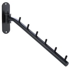 YTSTYLE Folding Clothes Rack, 14“ Stainless Steel Wall Mounted Clothes Hanger With 6 Hooks Heavy Duty Swing Clothes Holder Closet Storage Organizer Modern Durable Drying Rack Hook (Black) -Songmics Furniture Shop 314rIeepecL