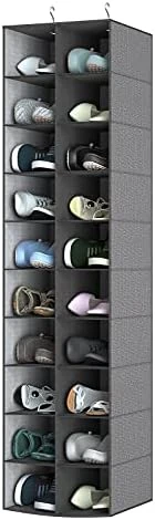 Libeder Hanging Shoe Organizer For Closet, Hanging Closet Organizers 20 Section Shoe Shelves, Space Saving Shoe Holder & Storage, Grey, 12''W×12''Dx 50''H 14 Libeder Hanging Shoe Organizer For Closet, Hanging Closet Organizers 20 Section Shoe Shelves, Space Saving Shoe Holder & Storage, Grey, 12''W×12''Dx 50''H - Image 14