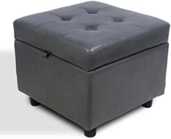 H&B Luxuries Tufted Leather Square Flip Top Storage Ottoman Cube Foot Rest (Black) 23 H&B Luxuries Tufted Leather Square Flip Top Storage Ottoman Cube Foot Rest (Black) -Songmics Furniture Shop 3154PNOY7qL. AC