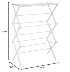 Amazon Basics Foldable Laundry Rack For Air Drying Clothing - 41.8" X 29.5" X 14.5", White -Songmics Furniture Shop 3157hxRdf6L