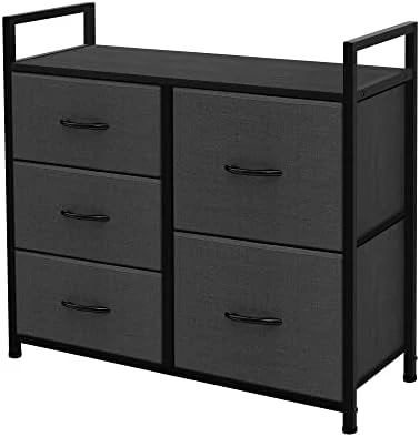 AZL1 Life Concept Storage Dresser Furniture Unit - Large Standing Organizer Chest For Bedroom, Office, Living Room, And Closet - 5 Drawer Removable Fabric Bins - Light Grey/White 5 AZL1 Life Concept Storage Dresser Furniture Unit - Large Standing Organizer Chest For Bedroom, Office, Living Room, And Closet - 5 Drawer Removable Fabric Bins - Light Grey/White - Image 5