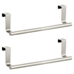MDesign Metal Over The Door Towel Holder For Kitchen Cabinet - Hand, Dish, And Tea Towel Rack - Over The Door Towel Bar And Hanger - Kitchen And Bathroom Organizer - Omni Collection - 2 Pack, Satin 7 MDesign Metal Over The Door Towel Holder For Kitchen Cabinet - Hand, Dish, And Tea Towel Rack - Over The Door Towel Bar And Hanger - Kitchen And Bathroom Organizer - Omni Collection - 2 Pack, Satin -Songmics Furniture Shop 315PSzKohOL
