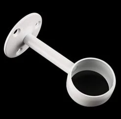 KAFENDA Diameter 32mm / 1.26" Shower Curtain Wardrobe Pole Holder Tube Flange, Socket, Ceiling Mount Bracket Tube Holder, Clothes Rail Holder, 2 Pieces Stainless Steel White Finish -Songmics Furniture Shop 315SEN4P17L