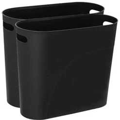 MIEDEON Plastic Small Trash Can Wastebasket With Handles, 3 Gallon Garbage Container Bin For Bathroom, Kitchen, Laundry Room, Home Office, Dorms (Black, 3 Gallons) -Songmics Furniture Shop 315Wz8JdmxL