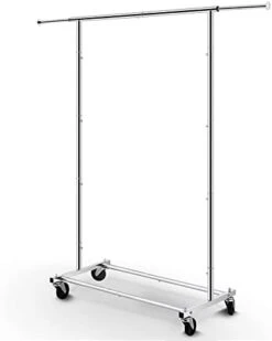 Simple Trending Standard Rod Clothing Garment Rack, Rolling Clothes Organizer On Wheels For Hanging Clothes, Chrome 14 Simple Trending Standard Rod Clothing Garment Rack, Rolling Clothes Organizer On Wheels For Hanging Clothes, Chrome -Songmics Furniture Shop 315kAyW9 CL. AC