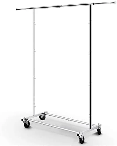 Simple Trending Standard Rod Clothing Garment Rack, Rolling Clothes Organizer On Wheels For Hanging Clothes, Chrome 7 Simple Trending Standard Rod Clothing Garment Rack, Rolling Clothes Organizer On Wheels For Hanging Clothes, Chrome - Image 7