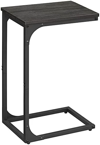 VASAGLE C-Shaped End Table, Small Side Table For Couch, Sofa Table With Metal Frame For Living Room, Bedroom, Bedside, Rustic Brown And Black 9 VASAGLE C-Shaped End Table, Small Side Table For Couch, Sofa Table With Metal Frame For Living Room, Bedroom, Bedside, Rustic Brown And Black - Image 9