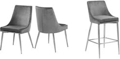 Meridian Furniture Karina Collection Modern | Contemporary Velvet Upholstered Dining Chair With Sturdy Metal Legs, Set Of 2, 19.5" W X 21.5" D X 33.5" H, Navy -Songmics Furniture Shop 315uuI9dg1L. AC