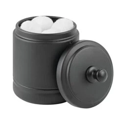 MDesign Metal Bathroom Vanity Storage Organizer Canister Jar With Lid For Cotton Balls, Swabs, Makeup Sponges, Bath Salts, Hair Ties, Jewelry - Hyde Collection - 2 Pack - Matte Black -Songmics Furniture Shop 315vllTorwL