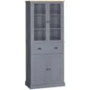 HOMCOM Freestanding Kitchen Pantry, 5-Tier Storage Cabinet With Adjustable Shelves And Drawer For Living Room, Dining Room, Grey