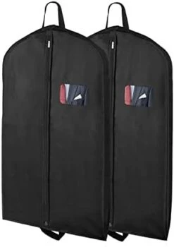 Garment Bags For Travel 43" 2 Pack, Hoprfire Suit Garment Covers With 4" Gussetes For Closet Storage For Men Breathable Foldable Hanging Bags Waterproof For Suit, Clothes, Custom, Tuxedo, Shirts, Coat -Songmics Furniture Shop 316FbYe56L. AC