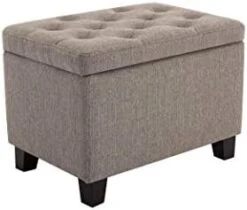 Wovenbyrd Classic 24-Inch Wide Rectangular Tufted Storage Ottoman Footstool With Hinged Lid, Cream Fabric -Songmics Furniture Shop 316Jz4BdllL. AC