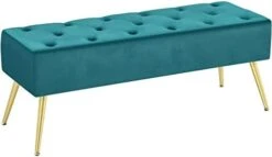 Yaheetech Modern Ottoman Bench Boucle Bench Upholstered Footrest For Living Room With Gold Metal Legs And Padded Seat Ivory -Songmics Furniture Shop 316h9jVq9L. AC