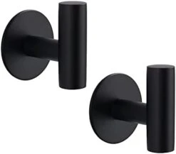 Adhesive Hooks Heavy Duty Wall Hooks Yandls Stainless Steel Waterproof Shower Hooks, Adhesive Holders Coat Hooks For Hanging, Wall Mounted Towel Hooks For Bathroom Kitchen - 2 Pack, Black, -Songmics Furniture Shop 316tQC4YMtL. AC