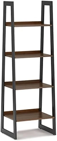 SIMPLIHOME Sawhorse SOLID WOOD 72 Inch X 24 Inch Modern Industrial Ladder Shelf With Storage In Black With 2 Drawers And 4 Shelves, For The Living Room, Study And Office 14 SIMPLIHOME Sawhorse SOLID WOOD 72 Inch X 24 Inch Modern Industrial Ladder Shelf With Storage In Black With 2 Drawers And 4 Shelves, For The Living Room, Study And Office - Image 14