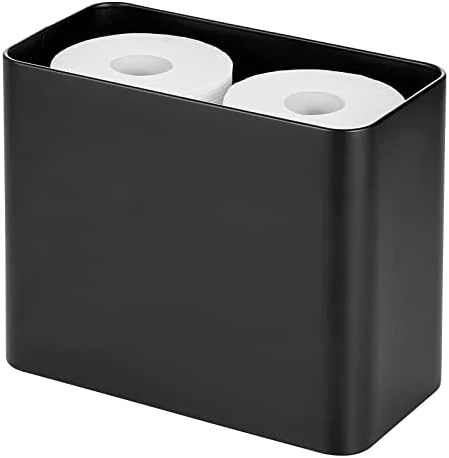 MDesign Deep Steel Floor Stand Toilet Paper Organizer, 4-Roll Tissue Storage Holder Container Bin For Bathroom, Fits Under Sink, Vanity, Shelf, In Cabinet, Or Corner, Mirri Collection - Matte Black 8 MDesign Deep Steel Floor Stand Toilet Paper Organizer, 4-Roll Tissue Storage Holder Container Bin For Bathroom, Fits Under Sink, Vanity, Shelf, In Cabinet, Or Corner, Mirri Collection - Matte Black - Image 8