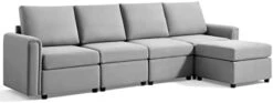LINSY HOME Modular Sectional Sofa, Convertible U Shaped Sofa Couch With Storage, Memory Foam, Modular Sectionals With Ottomans, 6 Seat Sofa Set With Chaise For Living Room, Grey -Songmics Furniture Shop 3177LLqYZyL. AC 1