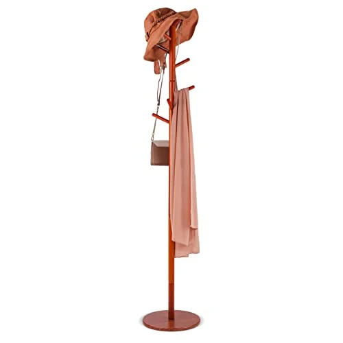 Sewarmary Wood Coat Rack Stand, 3 Adjustable Sizes Tree Coat Rack Freestanding With 8 Hooks,Super Easy To Assemble,Hallway/Entryway Coat Hanger Stand For Clothes, Suits, Accessories (Brown-Round) 1 Sewarmary Wood Coat Rack Stand, 3 Adjustable Sizes Tree Coat Rack Freestanding With 8 Hooks,Super Easy To Assemble,Hallway/Entryway Coat Hanger Stand For Clothes, Suits, Accessories (Brown-Round)