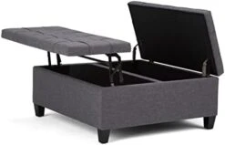 SIMPLIHOME Harrison 36 Inch Wide Square Coffee Table Lift Top Storage Ottoman In Upholstered Slate Grey Tufted Linen Look Fabric For The Living Room, Transitional 20 SIMPLIHOME Harrison 36 Inch Wide Square Coffee Table Lift Top Storage Ottoman In Upholstered Slate Grey Tufted Linen Look Fabric For The Living Room, Transitional -Songmics Furniture Shop 317IUlJV0yL. AC