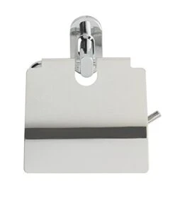 WENKO Toilet Roll Holder Puerto Rico With Lid/-Power-Loc, 6.5 X 13.5 X 14 Cm, Chrome -Songmics Furniture Shop 317Pmm0lOKL