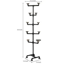 MyGift Industrial Black Metal Hat Rack Stand With 10 Round Rustic Brown Wood Hanging Hooks 6 MyGift Industrial Black Metal Hat Rack Stand With 10 Round Rustic Brown Wood Hanging Hooks -Songmics Furniture Shop 317Ud6odbtL