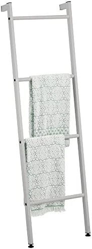 MDesign Metal Wall-Leaning Towel Ladder For Bathroom - 4-Level Decorative Ladder Rack And Towel Holder - Rustic Bath Towel Storage Stand For Modern Decor - Bathroom Towel Ladder Rack - Matte Black 12 MDesign Metal Wall-Leaning Towel Ladder For Bathroom - 4-Level Decorative Ladder Rack And Towel Holder - Rustic Bath Towel Storage Stand For Modern Decor - Bathroom Towel Ladder Rack - Matte Black - Image 12