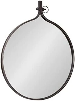 Kate And Laurel Yitro Round Industrial Modern Metal Framed Wall Mirror, 23.5x28.5, Black -Songmics Furniture Shop 317gYmwWiiL. AC