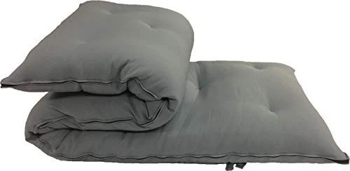 D&D Futon Furniture Cotton/Foam/Polyester Queen Size Traditional Japanese Floor Rolling Futon Mattresses 3x60x80, Gray 2 D&D Futon Furniture Cotton/Foam/Polyester Queen Size Traditional Japanese Floor Rolling Futon Mattresses 3x60x80, Gray - Image 2