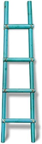 66in Arizona Made Southwest Decorative Wooden Kiva Ladder With Rawhide Bindings In Red Mahogany 7 66in Arizona Made Southwest Decorative Wooden Kiva Ladder With Rawhide Bindings In Red Mahogany - Image 7