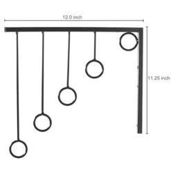 MyGift Set Of 3 Wall-Mounted Metal Garment Rack/Bedroom Closet/Retail Clothing Organizer With 5 Hanging Rings, Black -Songmics Furniture Shop 3184eGYmhjL