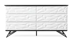 Zuri Furniture 63" Wide Modern Vortice Accent Chest Glossy Black And White Lacquer Matte Black Metal -Songmics Furniture Shop 3189om4pwsL
