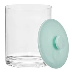 MDesign Large Modern Apothecary Storage Organizer Canister Jars - Plastic Containers For Bathroom, Organization Holder For Vanity, Counter, And Makeup Tables, Lumiere Collection, Clear/Mint Green 9 MDesign Large Modern Apothecary Storage Organizer Canister Jars - Plastic Containers For Bathroom, Organization Holder For Vanity, Counter, And Makeup Tables, Lumiere Collection, Clear/Mint Green -Songmics Furniture Shop 318CMOWoUmL