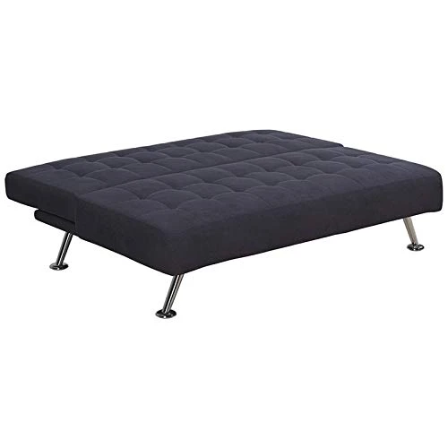 Rosebery Kids Tufted Futon, Convertible Sleeper Sofa In Dark Blue And Chrome 4 Rosebery Kids Tufted Futon, Convertible Sleeper Sofa In Dark Blue And Chrome - Image 4