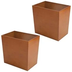 MDesign Rectangular Narrow Trash Can Wastebasket, Small Garbage Container Bin For Bathroom, Kitchen, Home Office, Craft Room, Bamboo Veneer, Brock Collection, 2 Pack - Brown 10 MDesign Rectangular Narrow Trash Can Wastebasket, Small Garbage Container Bin For Bathroom, Kitchen, Home Office, Craft Room, Bamboo Veneer, Brock Collection, 2 Pack - Brown -Songmics Furniture Shop 318S3beZRL