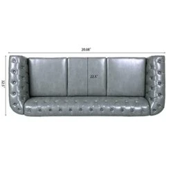 LEVNARY Chesterfield Sofa, Classic Tufted Upholstered Leather Couch, Modern 3 Seater Couch Furniture With Tufted Back For Living Room Office (Gray) 6 LEVNARY Chesterfield Sofa, Classic Tufted Upholstered Leather Couch, Modern 3 Seater Couch Furniture With Tufted Back For Living Room Office (Gray) -Songmics Furniture Shop 318e89qcXJL