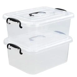 Bringer 2-Pack Plastic Storage Boxes, 8 L Clear Latch Boxes 11 Bringer 2-Pack Plastic Storage Boxes, 8 L Clear Latch Boxes -Songmics Furniture Shop 3195kpaXdAL