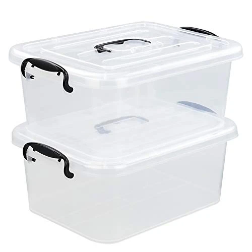 Bringer 2-Pack Plastic Storage Boxes, 8 L Clear Latch Boxes 6 Bringer 2-Pack Plastic Storage Boxes, 8 L Clear Latch Boxes - Image 6