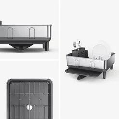 Simplehuman Compact Kitchen Dish Drying Rack With Swivel Spout, Fingerprint-Proof Stainless Steel Frame, Grey Plastic & 4.5 Liter / 1.2 Gallon Round Bathroom Step Trash Can, Brushed Stainless Steel 13 Simplehuman Compact Kitchen Dish Drying Rack With Swivel Spout, Fingerprint-Proof Stainless Steel Frame, Grey Plastic & 4.5 Liter / 1.2 Gallon Round Bathroom Step Trash Can, Brushed Stainless Steel -Songmics Furniture Shop 3199OZ4Eq1L