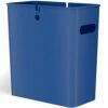 ITouchless SlimGiant 4.2 Gallon Slim Garbage Bin With Handles, 16 Liter Plastic Small Trash Can Hanging Wastebasket, Magazine/File Folder Storage Container For Home, Office, Bathroom, Kitchen, Blue