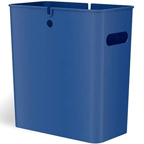 ITouchless SlimGiant 4.2 Gallon Slim Garbage Bin With Handles, 16 Liter Plastic Small Trash Can Hanging Wastebasket, Magazine/File Folder Storage Container For Home, Office, Bathroom, Kitchen, Blue 1 ITouchless SlimGiant 4.2 Gallon Slim Garbage Bin With Handles, 16 Liter Plastic Small Trash Can Hanging Wastebasket, Magazine/File Folder Storage Container For Home, Office, Bathroom, Kitchen, Blue