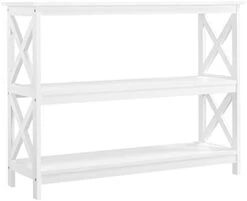 Topeakmart 42 Inch Long Console Sofa Table X Design Narrow Entryway Hallway Table W/ 3 Storage Shelves For Living Room, White 19 Topeakmart 42 Inch Long Console Sofa Table X Design Narrow Entryway Hallway Table W/ 3 Storage Shelves For Living Room, White -Songmics Furniture Shop 319WfB6yI7S. AC